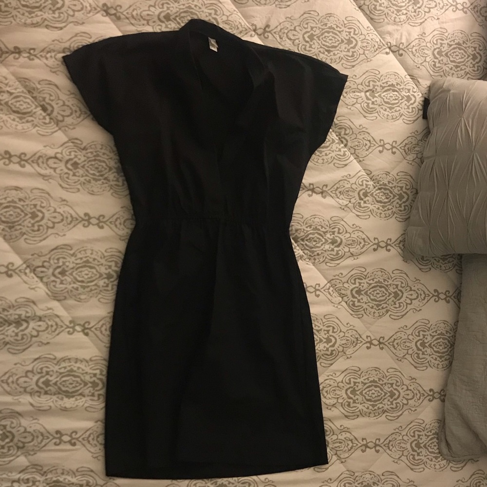 American Apparel Black V-Neck Dress